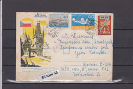 1959 Prague, Czechoslovakia Postal Stationery USSR  Travel  To Bulgaria - 1950-59