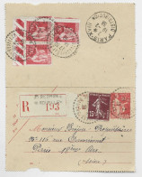 ENTIER PAIX 50C CARTE LETTRE + 15C VERSO 50CX3 REC C. PERLE ST GEORGES DE ROUELLEY 18.2.1938 - 1932-39 Vrede