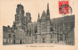 FRANCE - Orléans - Vue Générale De La Cathédrale - Rue Pothier - Vue De L'extérieur - Carte Postale Ancienne - Orleans