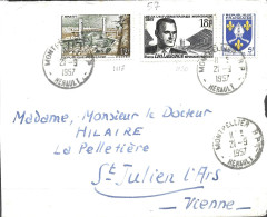 TIMBRE N° 1120 / 117 / 1005   -  TARIF DU 1 7 57  -  SUR LETTRE 2E ECHELON  -  1957 - Postal Rates