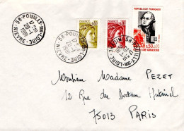 AFFRANCHISSEMENT COMPOSE SUR LETTRE DE POUILLY SUR LOIRE NIEVRE 1981 - Tarifas Postales