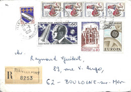 TIMBRES MULTIPLES     -  TARIF DU 18 1 65  -  SUR LETTRE RECOMMANDE 2E ECHELON  JUIN LES PINS  -  1968 - Tarifs Postaux