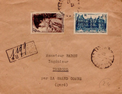 AFFRANCHISSEMENT COMPOSE SUR LETTRE RECOMMANDEE DE TOULOUSE 1947 - Tarifs Postaux