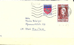 TIMBRE 1591 / 1502    -  TARIF DU 13 1 69  -  SUR LETTRE POUR LA SUISSE  -  1969 - Postal Rates