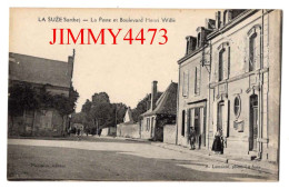 CPA - LA SUZE En 1925 - La Poste Et Boulevard Henri Wille ( Bien Animée ) Photo A. Lemaitre - Edit. Moriceau - La Suze Sur Sarthe