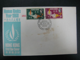 Hong Kong 1968 Human Right Year Stamps GPO FDC First Day Cover - Storia Postale
