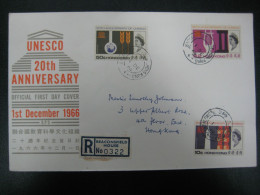 Hong Kong 1966 20th Anniv. Of UNESCO Stamps GPO FDC First Day Cover - Briefe U. Dokumente