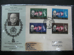 Hong Kong 1966 Churchill Commemoration Stamps GPO FDC First Day Cover - Storia Postale