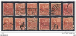 U.S.A.:  1938  J. TYLER  -  10 C. USED  STAMPS  -  REP. 12  EXEMPLARY  -  YV/TELL. 380 - Usados