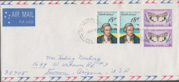 1978. NORFOLK ISLAND. Captain Cook 18 C In Pair + Pair 2 C Butterfly On Cover To USA. (MICHEL 205) - JF543099 - Norfolk Island