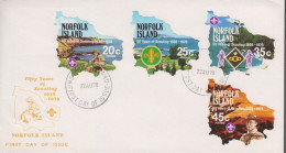 1978. NORFOLK ISLAND. 50 Years Of Scouting In Complete Set With 4 Stamps On FDC. (MICHEL 214-217) - JF543107 - Norfolk Island