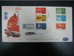 Hong Kong 1968 Sea Craft / Pictorial Ships Stamps First Day Cover  GPO FDC - Cartas & Documentos