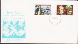 1978. NORFOLK ISLAND. Fine FDC With James Cook Complete Set.  (MICHEL 223-224) - JF543113 - Ile Norfolk