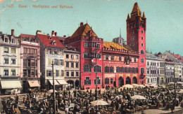 SUISSE - Basel - Marktplatz Und Rathaus - Vue Panoramique - Animé - Carte Postale Ancienne - Basel