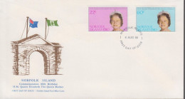 1980. NORFOLK ISLAND. Elizabeth 80 Years COMPLETE SET On FDC. (MICHEL 255-256) - JF543139 - Norfolk Island