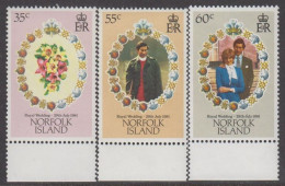 1981. NORFOLK ISLAND. Royal Wedding Charles And Lady Diana Spencer COMPLETE SET Never Hin... (MICHEL 264-266) - JF543150 - Isla Norfolk