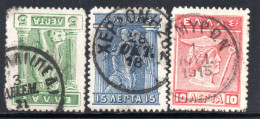 2647. GREECE, CRETE KASTELLI,AG.MYRON,HERSONISOS ON 5L/10L/15L LITHO POSTMARKS - Kreta