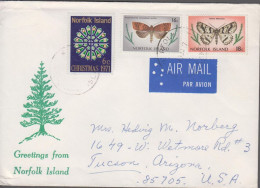 1977. NORFOLK ISLAND. 18 + 16 C Butterfly + 6 C Christmas On Cover To Tucon, Arizona, USA. A... (MICHEL 193+) - JF543160 - Isla Norfolk