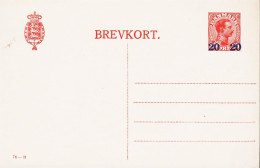 1925. DANMARK. BREVKORT 20 Overprint On 25 øre Christian X With Print Number 78 H.  - JF543184 - Cartas & Documentos