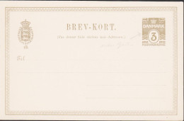 1915. DANMARK. BREVKORT 3 ØRE WAVY LINE With Very Rare Variety Partly Missing Hearts. Very Unusual.  - JF543194 - Cartas & Documentos