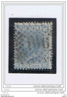 REGNO:  1867  VITTORIO  EMAN. II°  -  20 C. AZZURRO  US. -  SASS. T 26 - Gebraucht