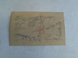 Autogrammkarte, Rückseitig Von Den Bandmitgliedern Original Signiert Von Papa Bue (Papa Bue`s Viking Jazzband) - Ohne Zuordnung