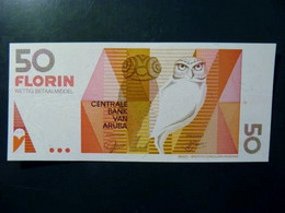 UNC Banknote Aruba 1993 50 Florin P-13 Animal Bird Oiseau Owl - Aruba (1986-...)