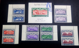 EGYPT 1959 , REVOLUTION Aniv.  (transportation) Souvenir SHEET & Complete SET  Pairs With Margin,  MNH - Neufs