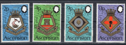 Ascension Serie 4v 1973 Royal Naval Crests / Marine Navy Coat Of Arms MNH - Ascension (Ile De L')