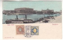 Suède - Carte Postale De 1908 - Oblit Stockholm - Vue De Stockholm - Bateaux - - Storia Postale