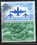UAR EGYPT EGITTO 1957 EGYPTIAN AIR FORCE AND OF MISRAIR EGYPTIAN AIRLINE USED USATO OBLITERE' - Used Stamps