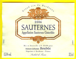 Etiquette SAUTERNES 2006 (Thème Armoirie, Anges, Couronne, Haume) (2688)_ev17 - Bordeaux