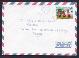 French Polynesia: Airmail Cover To France, 1981, 1 Stamp, Dancing Women, Girl, Dance, Costume (minor Discolouring) - Briefe U. Dokumente