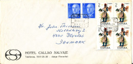 Spain Air Mail Cover Sent To Denmark 24-3-1977 Topic Stamps UNIFORMS - Briefe U. Dokumente