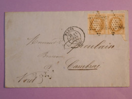 DL 7 FRANCE BELLE LETTRE  RR 1868 ETOILE DE PARIS A CAMBRAI  + PAIRE  NAP. N°28  +AFF. INTERESSANT+ - 1849-1876: Periodo Clásico