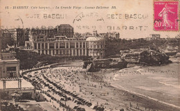 FRANCE - Biarritz - La Grande Plage - Casino Bellevue - Carte Postale Ancienne - Biarritz