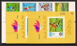 Ajman - 4509b/ N°247/257 B + Blocs N°33/34 B MEXICO 1968 Jeux Olympiques (olympic Games) Neuf ** MNH Non Dentelé Imperf - Verano 1968: México