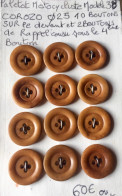 12 Boutons 25mm Bouton En Corozo  Pour Paletot Veste Vareuse Manteau DLM 1938 - Knoppen