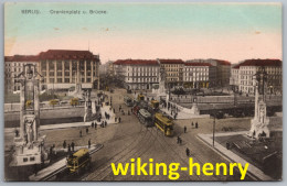 Berlin Kreuzberg - Oranienplatz Und Brücke - Mit Straßenbahnen Und Einer Von Einem Pferd Gezogenen Straßenbahn - Kreuzberg