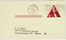 Vereinigte Staaten / USA 1956, Ganzsachen-Karte FIPEX Burlington - Philadelphia - 1941-60