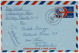 Vereinigte Staaten / USA 1965, Aerogramme De Bary - Chur (Schweiz) - 1961-80