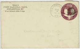 Vereinigte Staaten / USA 1893, Ganzsachen-Brief / Stationery Stewartsville - St. Louis, Columbus - ...-1900