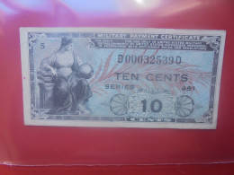 U.S.A (MILITARY) 10 Cents Série 481 (1951-54) Circuler (B.33) - 1951-1954 - Series 481