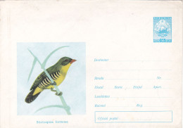 BIRD  UNUSED,  COVERS STATIONERY COD 181/ 1965  ROMANIA - Ganzsachen