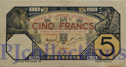 FRENCH WEST AFRICA 5 FRANCS 1924 PICK 5Bb XF W/2 PINHOLES - Other - Africa