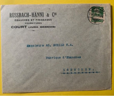 70007 - Lettre Russbach-Hänni Ebauches & Finissages Court Suisse Ambuant 2186  02.07.1921 - Relojería