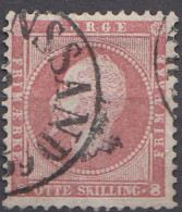 Norwegen Mi.Nr. 5 Freim. König Oskar I. (8 Sk) Gestempelt - Used Stamps