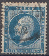 Norwegen Mi.Nr. 4 Freim. König Oskar I. (4 Sk) Gestempelt - Usados