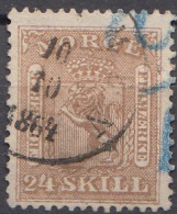 Norwegen Mi.Nr. 10 Freim. Wappen (24 Sk) Gestempelt - Used Stamps