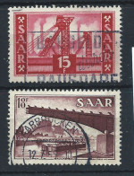 Saar N°337/38 Obl (FU) 1954/55 - Industrie - Oblitérés